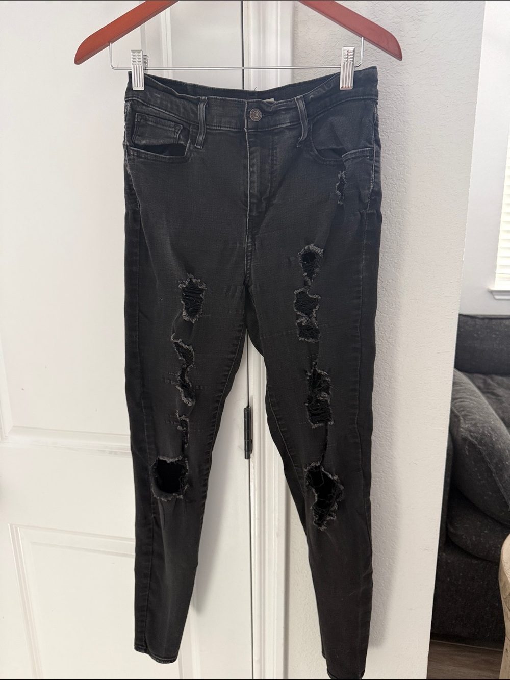 Levi's Black Ripped Skinny Jeans